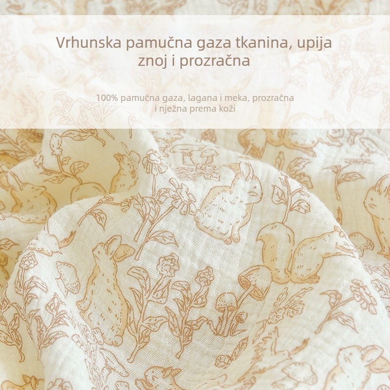 Set plahte za novorođenče od 100% pamuka gazane tkanine – zaštita madraca i plahte za četiri godišnja doba, patchwork dizajn