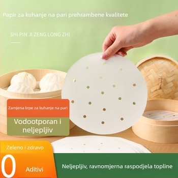Jednokratni parni papir za kućnu upotrebu, non-stick, prehrambene kvalitete, za parenje peciva i knedli