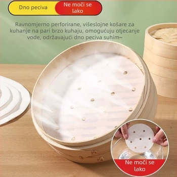 Jednokratni parni papir za kućnu upotrebu, non-stick, prehrambene kvalitete, za parenje peciva i knedli