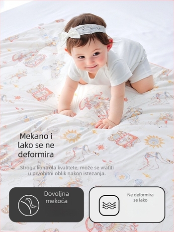 Dječja hladna pletena deka, udobna deka za bebe, periva, poliester, crtani uzorak