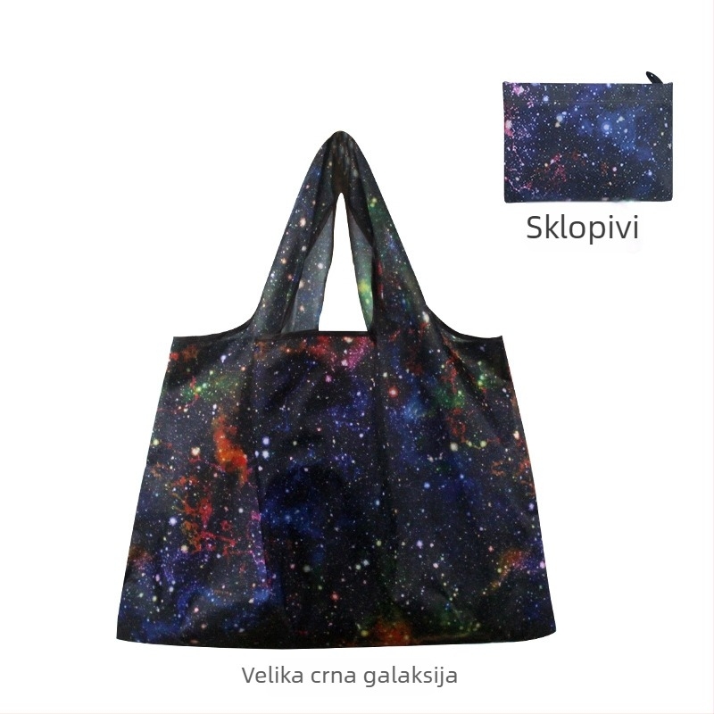 Ekološki prihvatljiva sklopiva torba za kupovinu, prijenosna torba za namirnice, oksford tkanina, otisak zvjezdnog neba