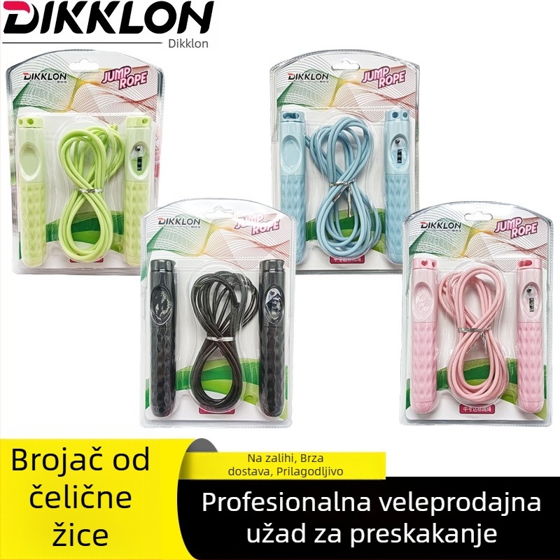 Prilagodljivo užet za preskakanje s čeličnom žicom i bambus perlama