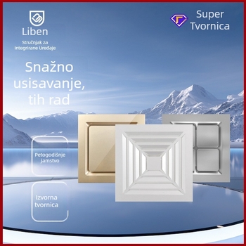 Integrirani stropni ventilator za ventilaciju, 300x300, kuhinja i kupaonica, ugradnja u strop, tih