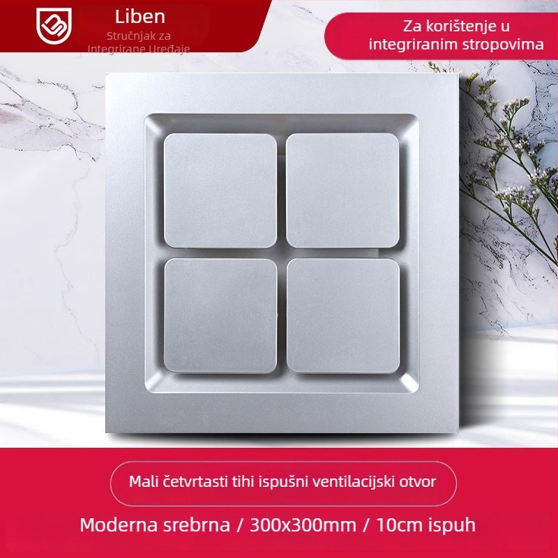 Integrirani stropni ventilator za ventilaciju, 300x300, kuhinja i kupaonica, ugradnja u strop, tih