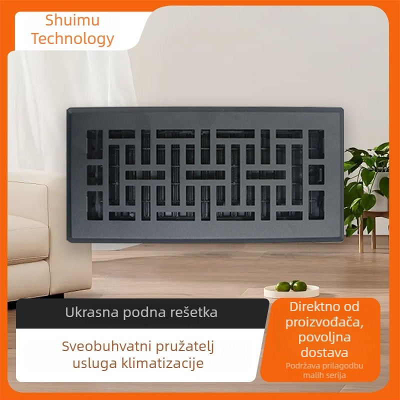 Prilagodljiva čelična podna rešetka za protok zraka, dekorativna