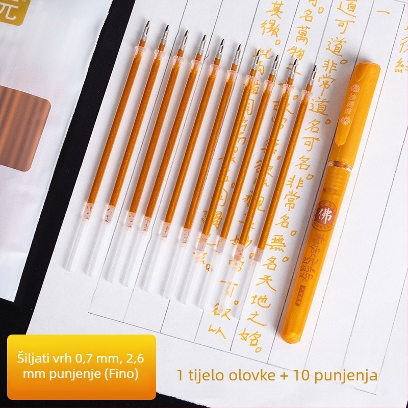Set punjenja za gel pero s mirisom sandalovine i zlatnim sjajem za prijepis tekstova