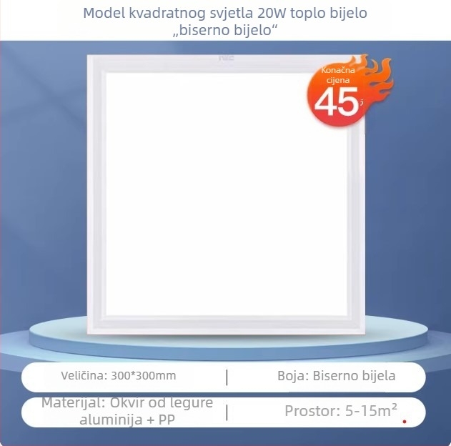 NVC LED stropno svjetlo, ugrađeno za kupaonicu i kuhinju – plosni panel svjetla