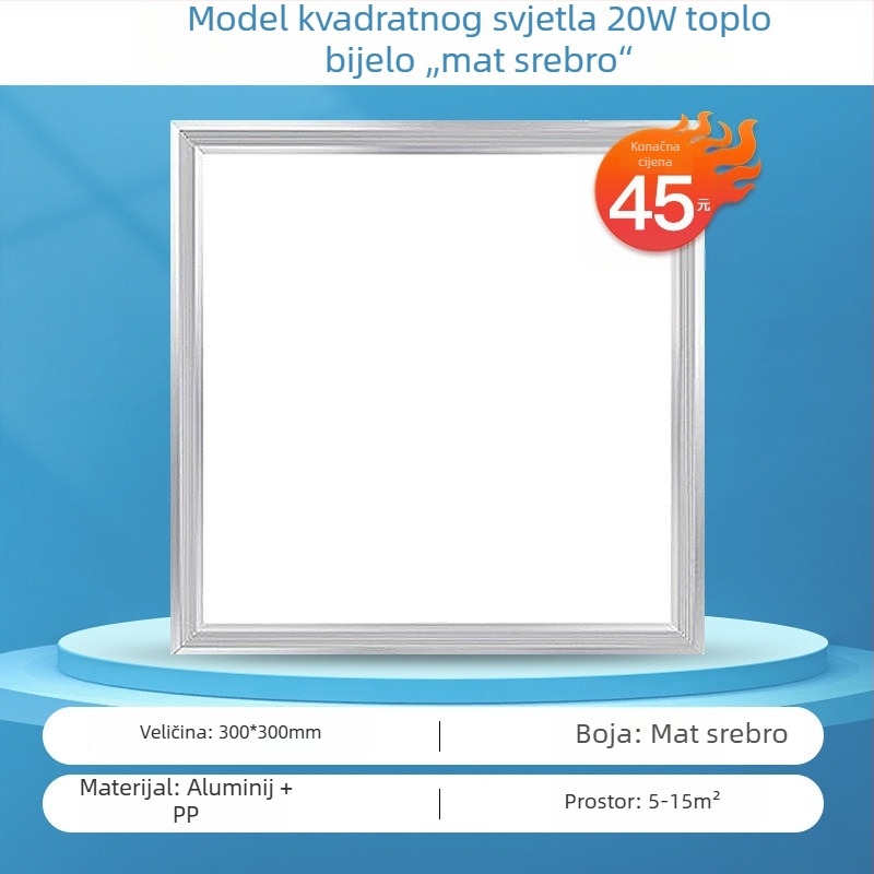 NVC LED stropno svjetlo, ugrađeno za kupaonicu i kuhinju – plosni panel svjetla
