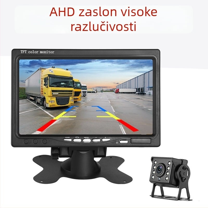 7-inčni HD zaslon za vozilo, monitor za vožnju unazad, video ulaz za kamione