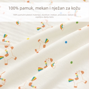Pamučna plahta za novorođenče, debeli materijal, patchwork stil, veličina 1,2 × 1,5 m