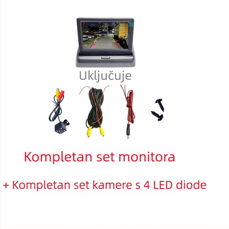 4,3-inčni auto LCD zaslon s HD kamerom za vožnju unatrag za mala vozila i kamione