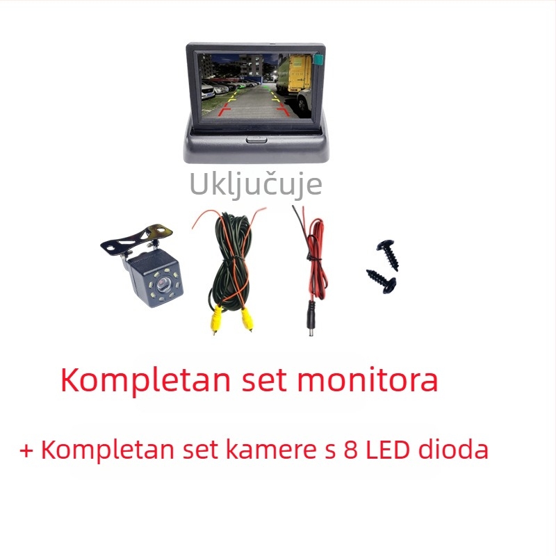 4,3-inčni auto LCD zaslon s HD kamerom za vožnju unatrag za mala vozila i kamione