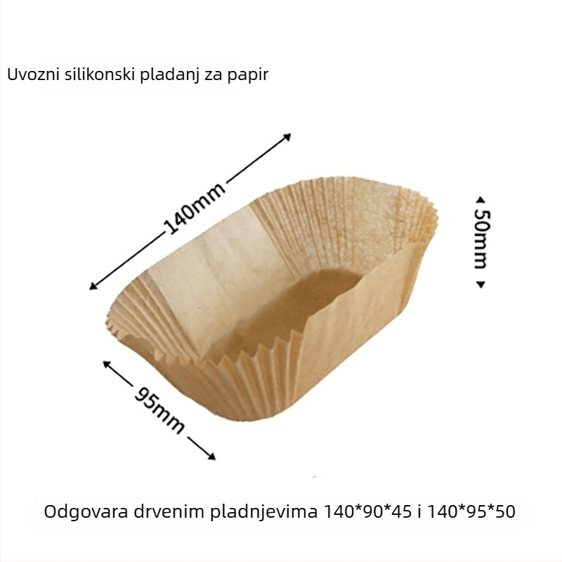 Drvena mala kutija za tost za pečenje kruha, drveni pleh za pećnicu s papirnom podlogom, kalup za zlatnu jastučastu tortu, torta s datulama i puding