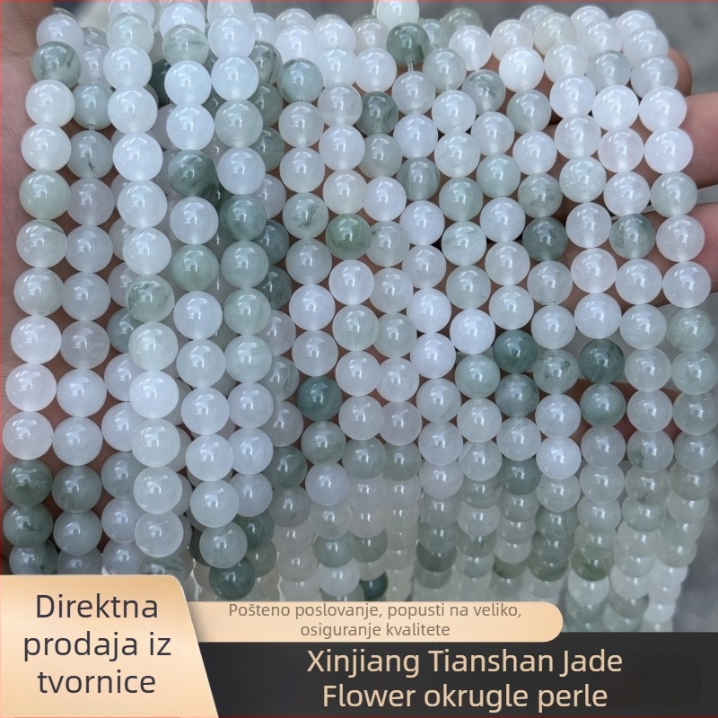 Zeleni nefrit perle, kružnog oblika, 8 mm, za DIY narukvicu — perle za izradu nakita
