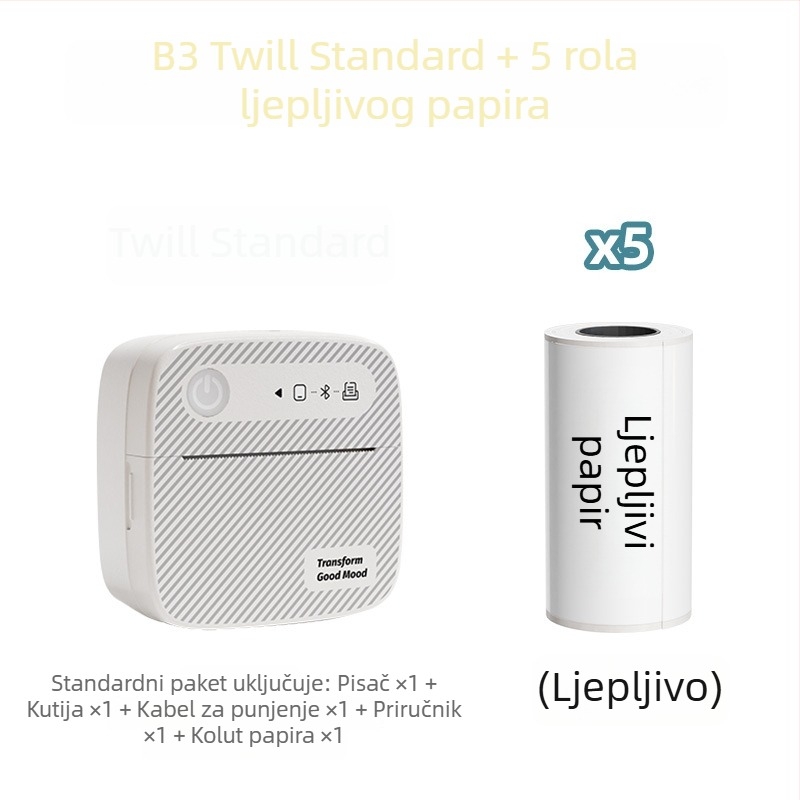 B3 termalni pisač naljepnica u twill stilu, otisak bez tinte, prilagođeno logo