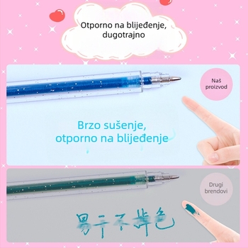 Touchmark gel pero s glitterom za DIY graffiti, dnevnik i crtanje, za učenike