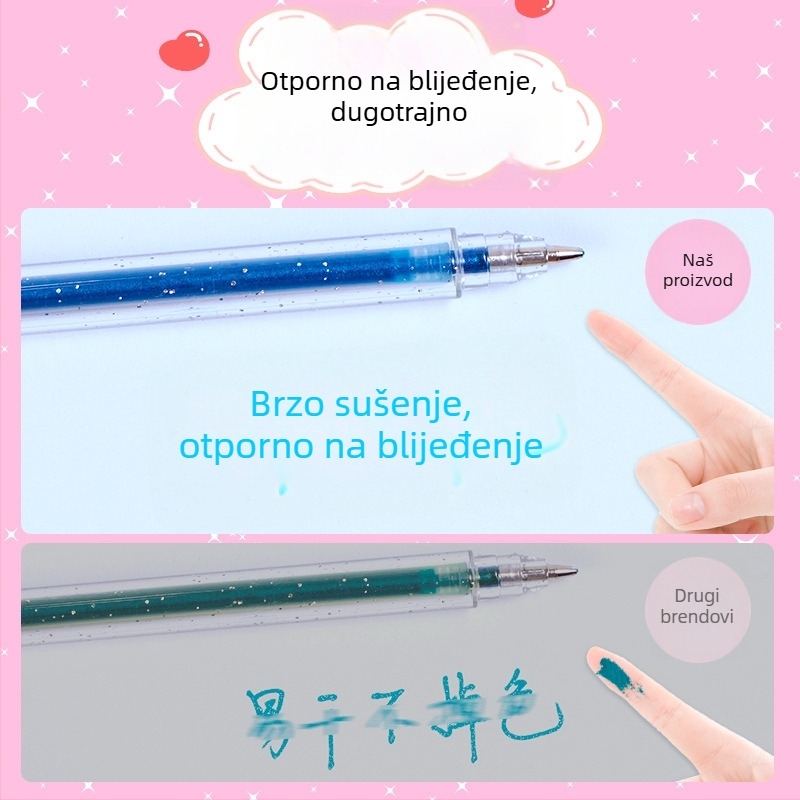 Touchmark gel pero s glitterom za DIY graffiti, dnevnik i crtanje, za učenike