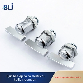 Brava bez ključa za ormar s ravnom ručkom, okretom jezika i prekidačem s gumbom