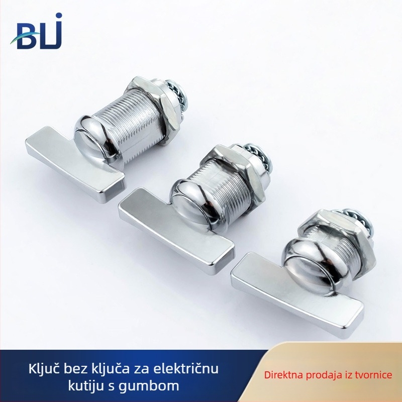Brava bez ključa za ormar s ravnom ručkom, okretom jezika i prekidačem s gumbom