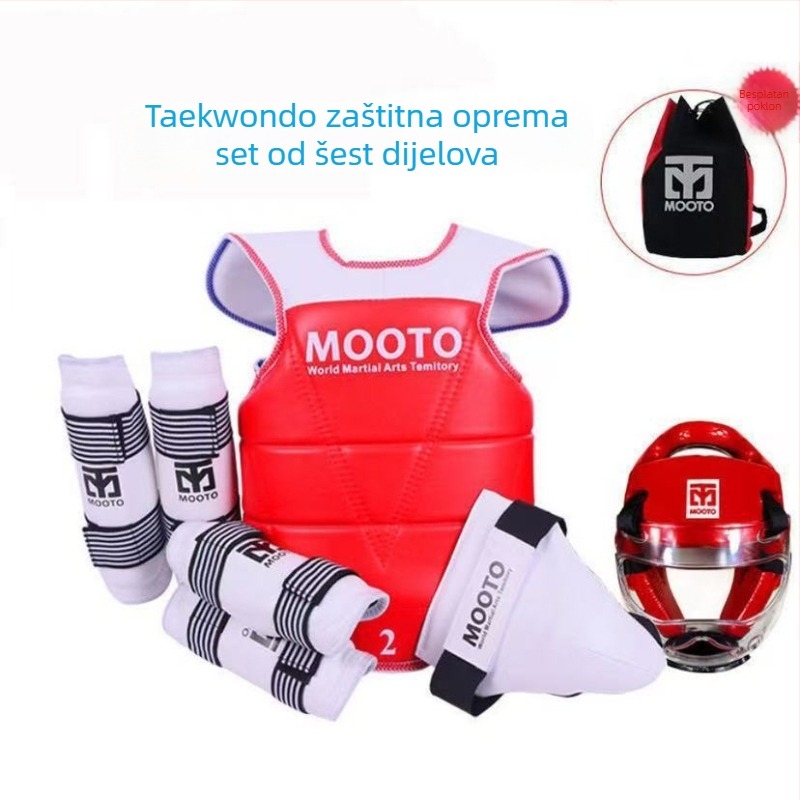 Taekwondo zaštitna oprema za djecu – set od 5 ili 8 komada s zaštitama za glavu, struk, lakat, potkoljenicu, rame, koljeno i gležanj