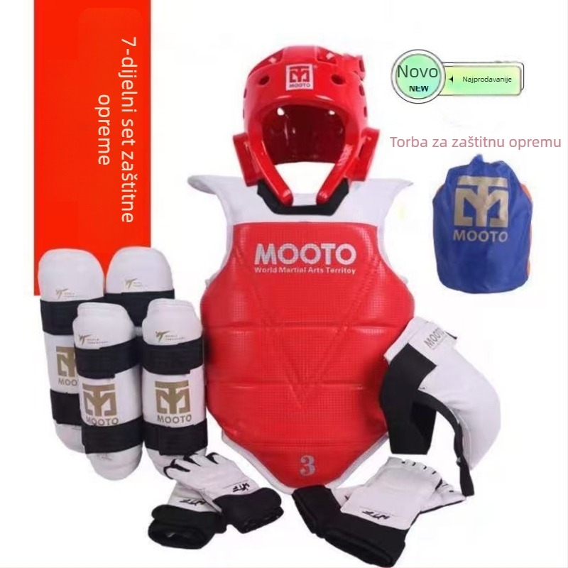 Taekwondo zaštitna oprema za djecu – set od 5 ili 8 komada s zaštitama za glavu, struk, lakat, potkoljenicu, rame, koljeno i gležanj