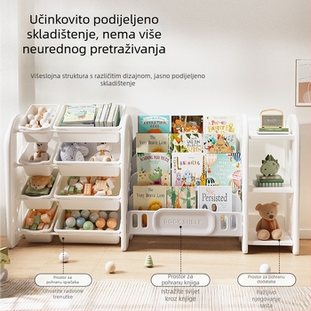 Dječji regał za pohranu igračaka i knjiga, 4-slojni rega dnevne sobe