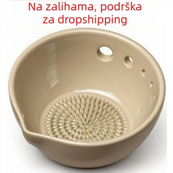 Keramički drobilica češnjaka i mljevnica za pastu od đumbira s funkcijom uklanjanja listova, kreativni alat za mljevenje i zdjela za češnjak i začinsko bilje