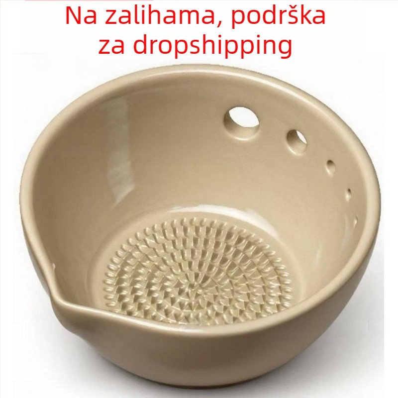 Keramički drobilica češnjaka i mljevnica za pastu od đumbira s funkcijom uklanjanja listova, kreativni alat za mljevenje i zdjela za češnjak i začinsko bilje