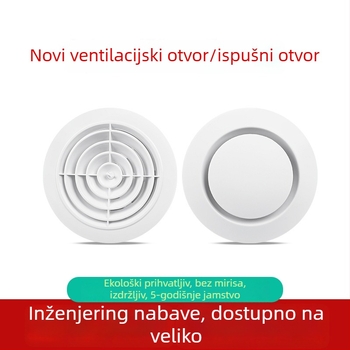 Okrugli podesivi unutarnji kuhinjski izlaz zraka, tih plastični kanal s teleskopskim dijelom
