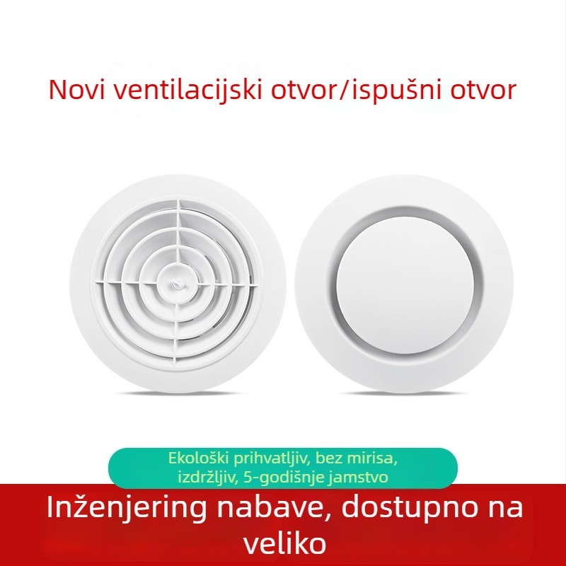 Okrugli podesivi unutarnji kuhinjski izlaz zraka, tih plastični kanal s teleskopskim dijelom