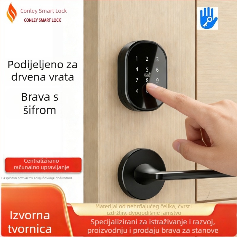 Split tip hotelska vrata zaključavanje sa sustavom TTHOTEL – elektronički zaključivač s magnetskom kartom i lozinkom