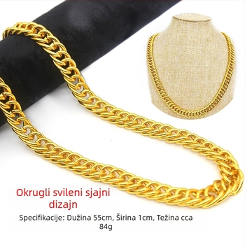 Lanac od metala s imitacijom zlata s očuvanjem boje, masivan, muški stil, pozlaćeni, novi model