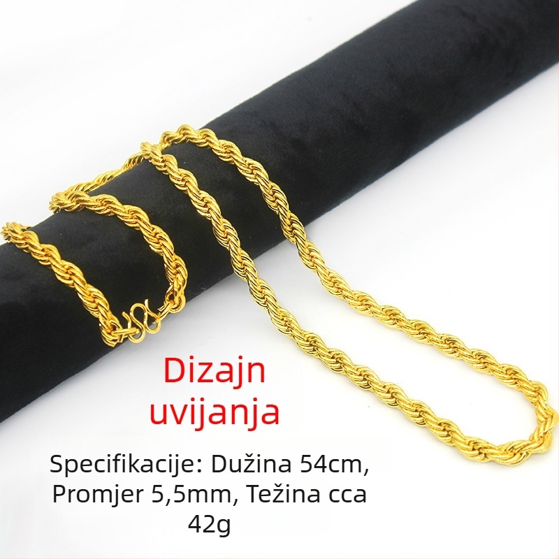 Lanac od metala s imitacijom zlata s očuvanjem boje, masivan, muški stil, pozlaćeni, novi model