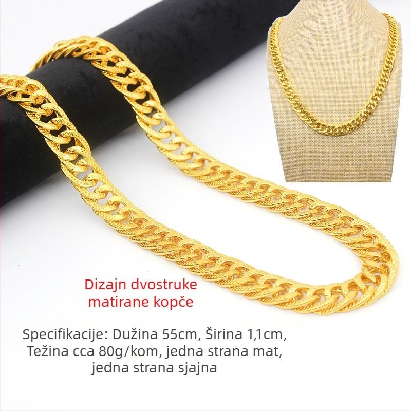 Lanac od metala s imitacijom zlata s očuvanjem boje, masivan, muški stil, pozlaćeni, novi model