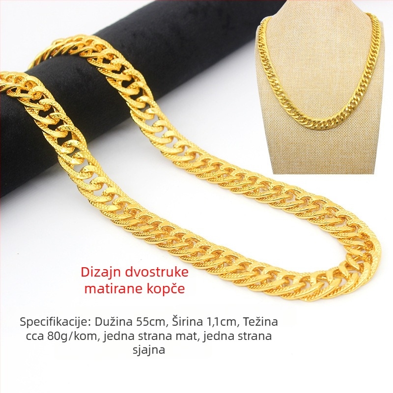 Lanac od metala s imitacijom zlata s očuvanjem boje, masivan, muški stil, pozlaćeni, novi model