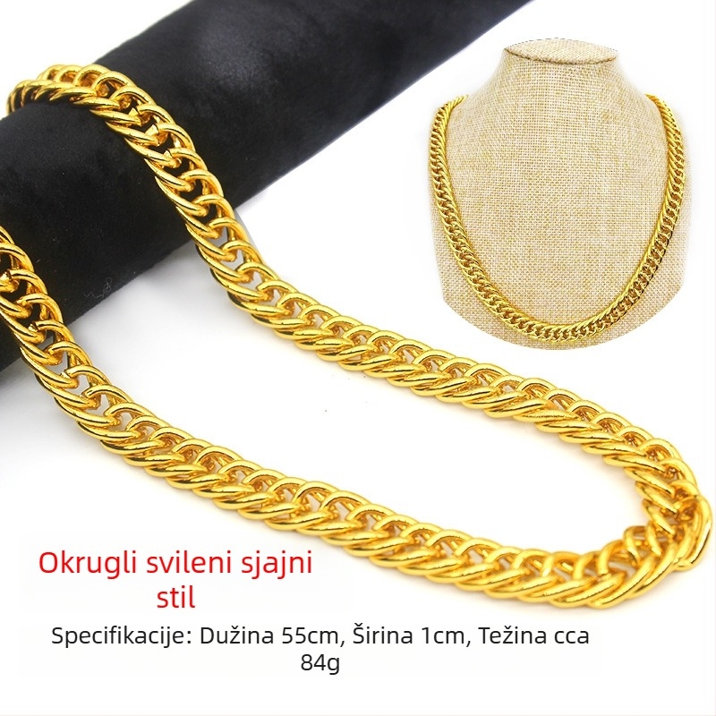 Lanac od metala s imitacijom zlata s očuvanjem boje, masivan, muški stil, pozlaćeni, novi model