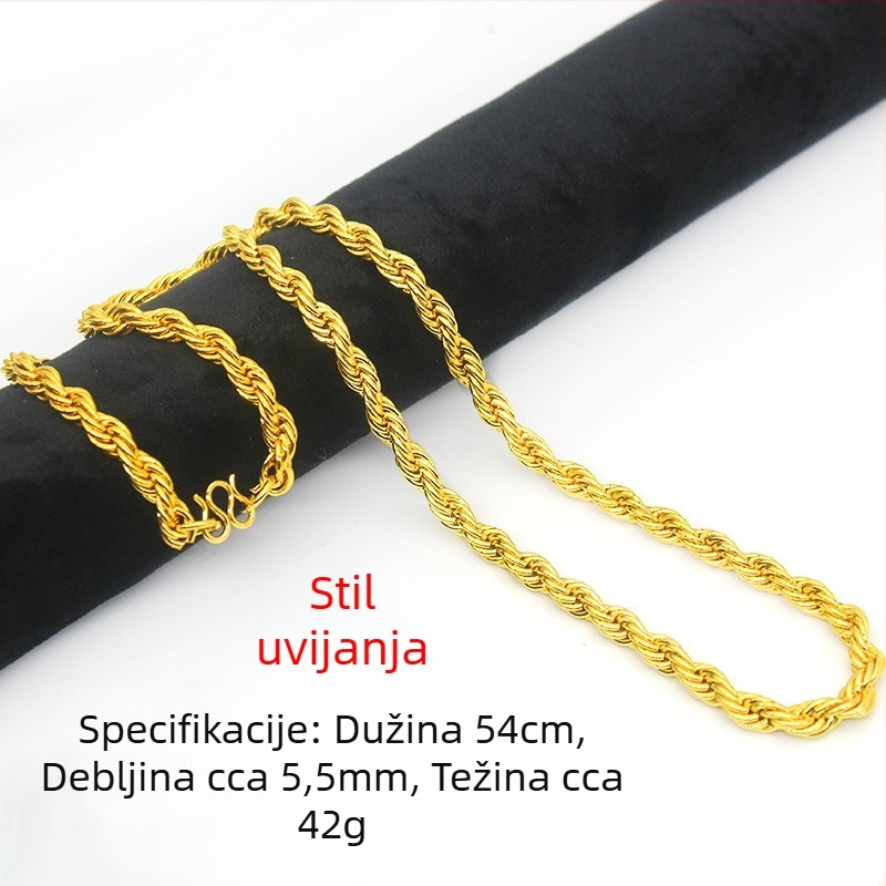 Lanac od metala s imitacijom zlata s očuvanjem boje, masivan, muški stil, pozlaćeni, novi model