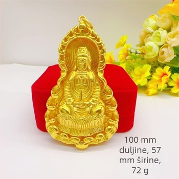Muški lanac s privjeskom Guanyin, pozlaćeni bakar