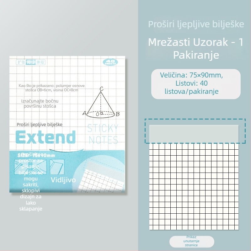Prozirne proširive ljepljive bilješke koje ne prekrivaju stranicu, za studente, bilješke s predavanja, priprema za ispite