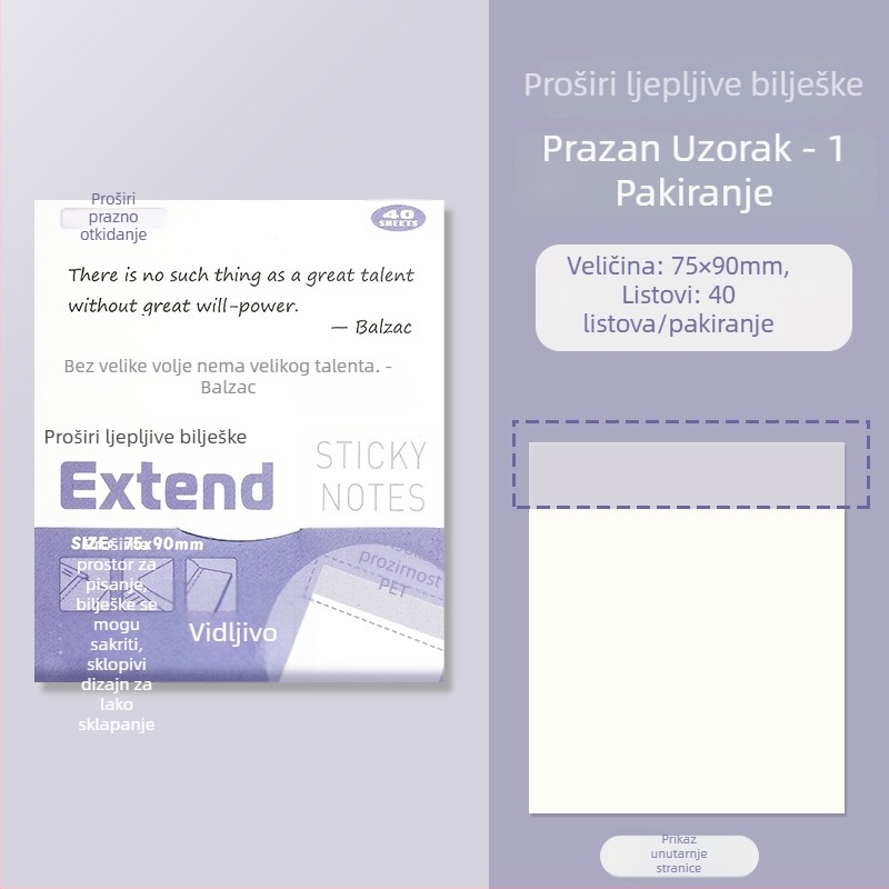 Prozirne proširive ljepljive bilješke koje ne prekrivaju stranicu, za studente, bilješke s predavanja, priprema za ispite