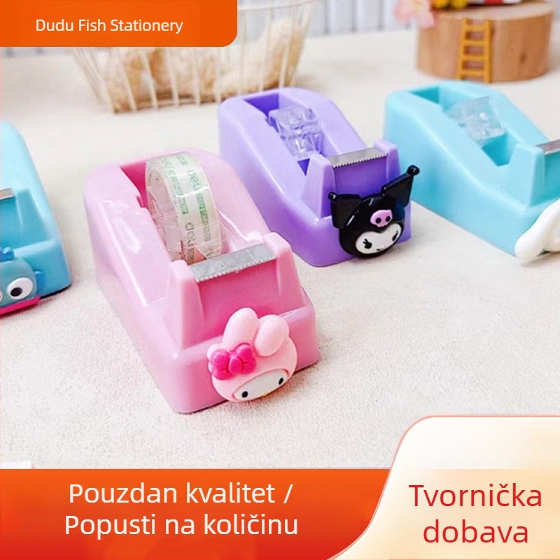 Sanrio stolni rezač trake s protukliznim dnom, prozirni dozator trake