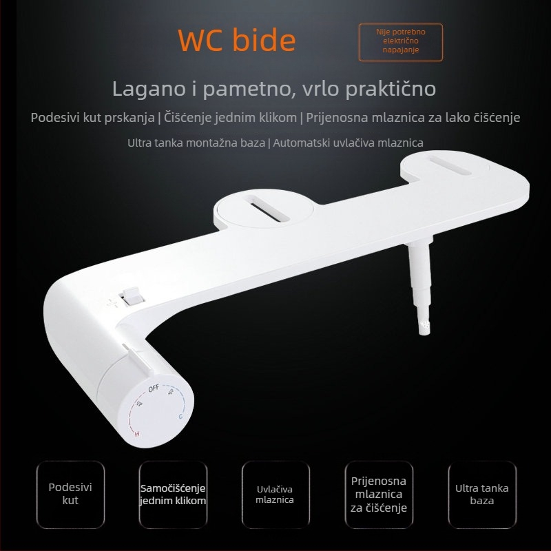 L7 Ne-električni pametni bidet na poklopac toaleta, pranjem stražnjice, toplom i hladnom vodom, za kućnu upotrebu