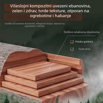 Daska za rezanje od ebenovog drveta, antibakterijska i otporna na plijesan, prehrambene klase, dvostrana, kuhinja.