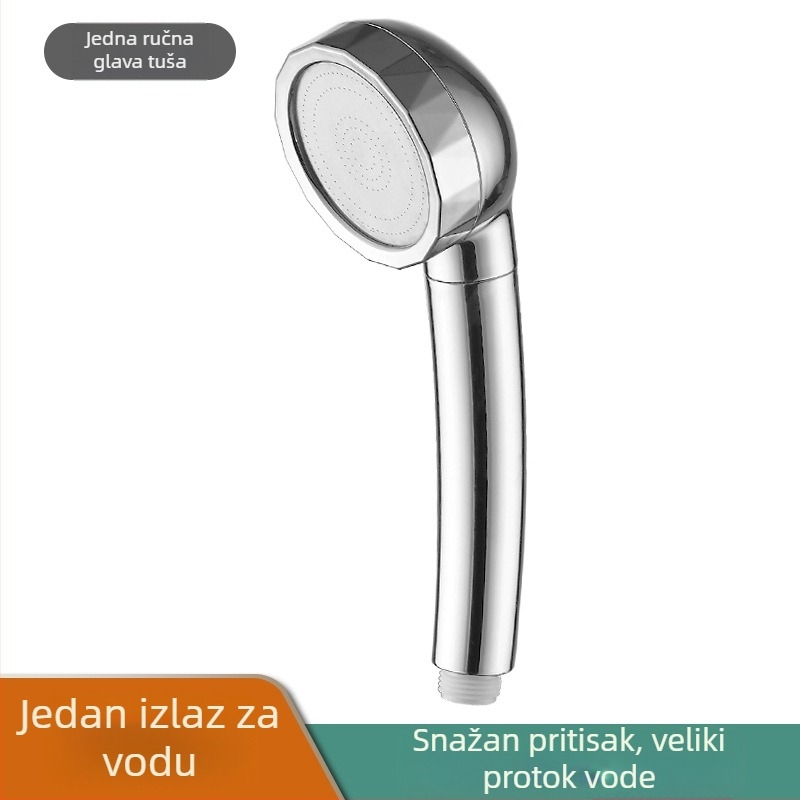 Sprch glav s povećanim tlakom i setom crijeva — kišni tuš, masaža, mjehurići, ABS, kružni oblik, zatvaranje vode jednim dodirom