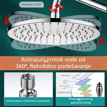 Kada od nehrđajućeg čelika 304, velika kišna glava, visoki tlak, okretna podrška, glava s jednim izlazom