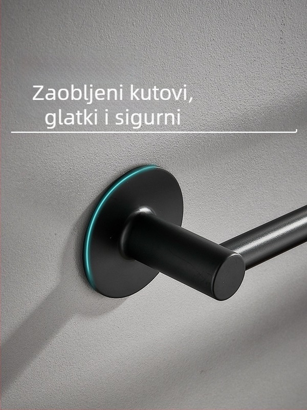 Zidni stalak za ručnike bez bušenja, 80 cm, aluminijska legura, set od 2 komada