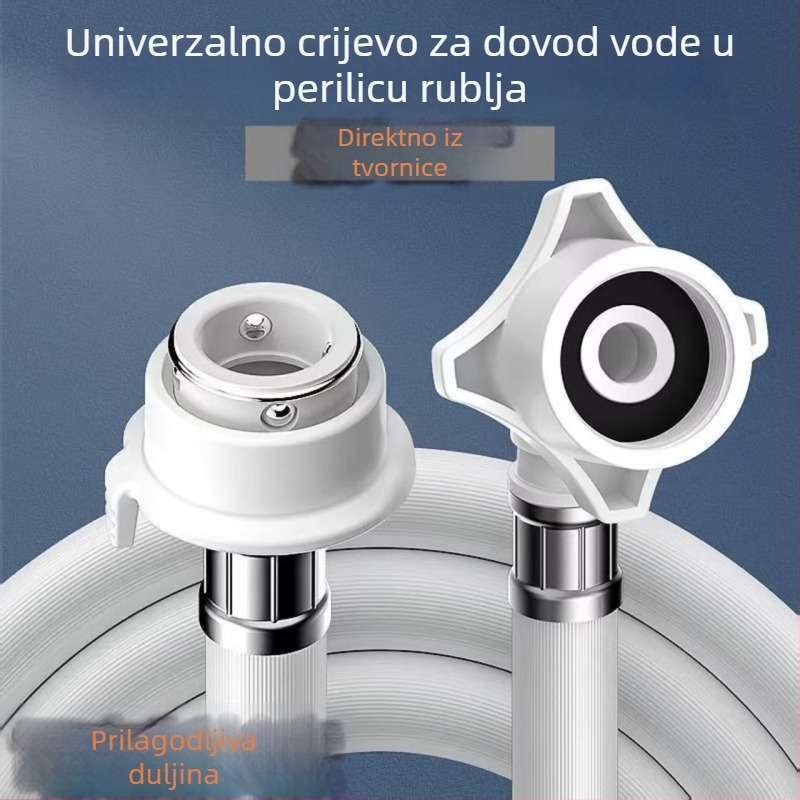 Prilagođeni potpuno automatski dovod vode za perilicu rublja, produžena vodovodna cijev, 4-putni spoj i crijevo za pričvršivanje vode