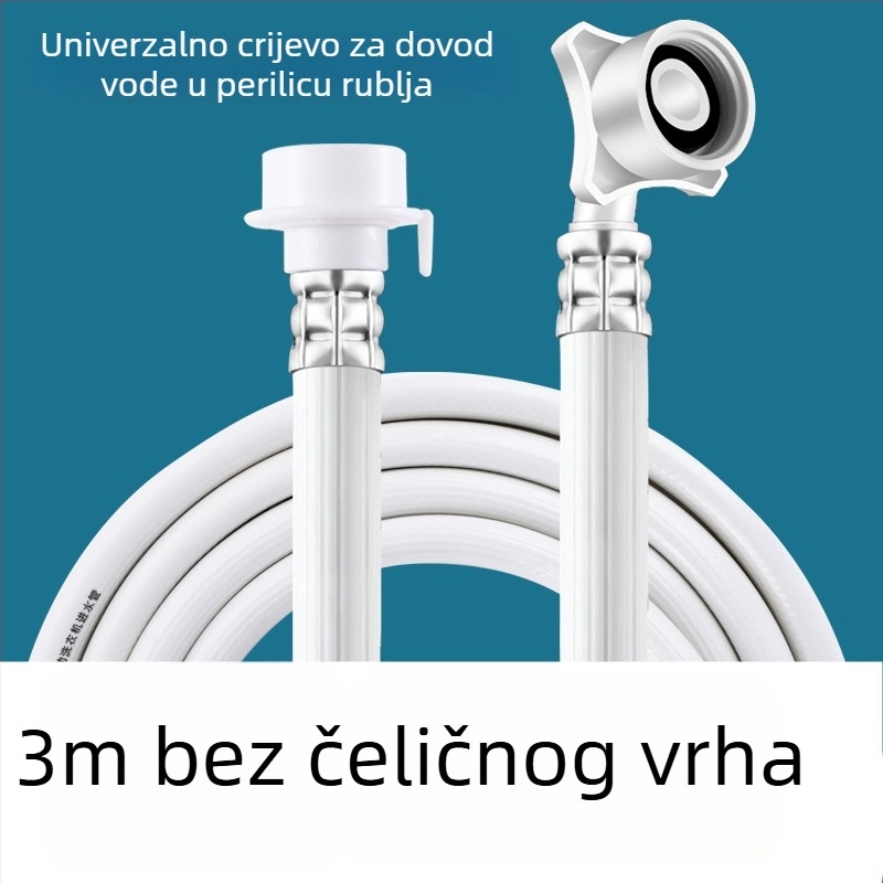 Prilagođeni potpuno automatski dovod vode za perilicu rublja, produžena vodovodna cijev, 4-putni spoj i crijevo za pričvršivanje vode