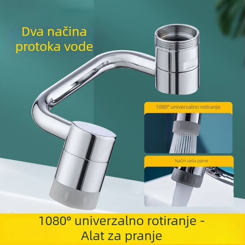 Nehrđajući čelik, univerzalno okretno rame slavine s aeratorom, produženje raspršivanja i filtr