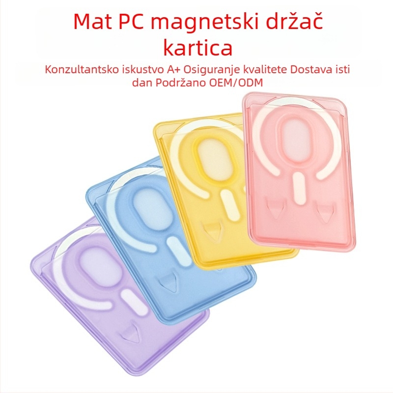 Prozirni PC matni magnetski držač kartica za iPhone u živim bojama